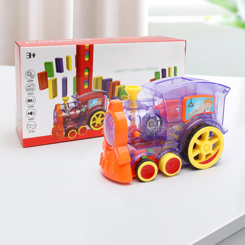 Domino Train Toy – Automatic Block Laying, Electric Puzzle Car for Kids