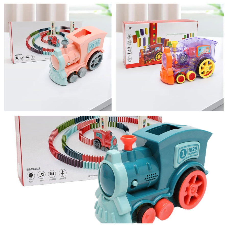 Domino Train Toy – Automatic Block Laying, Electric Puzzle Car for Kids